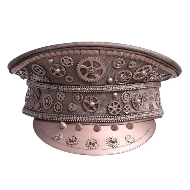 Bronze steampunk aviator military officer cap color variant showcase