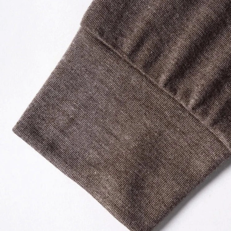 Ribbed knit cuff detail with neat seam stitching and fitted sleeve hem on long sleeve