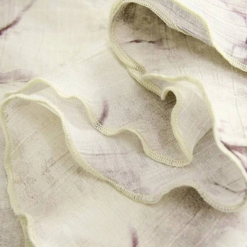 Layered ruffled sleeve cuff detail, flare sleeve edge with stitching on steampunk top