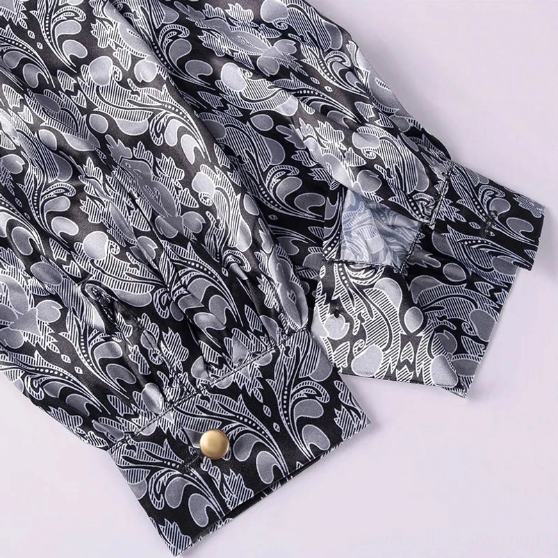 Bishop sleeve buttoned cuff detail with brass button on steampunk gothic shirt