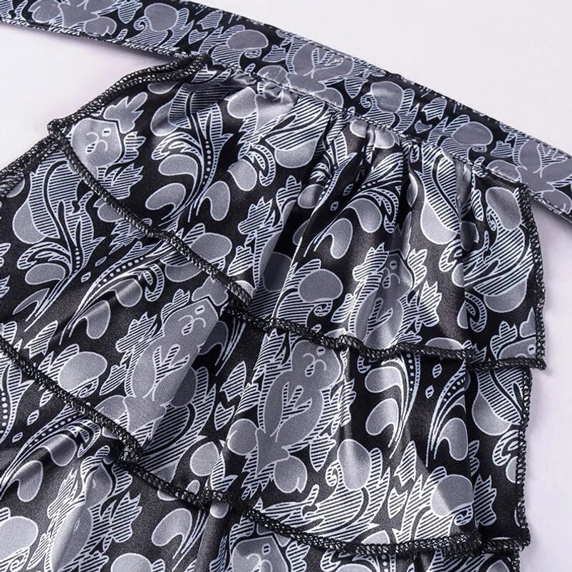 Layered ruffled front bib close-up on gothic steampunk dress shirt